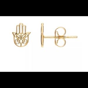 Hamsa  pure 10k gold studs